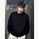 迪伽達美式重磅圓領(lǐng)衛衣男士2025秋冬季款寬松休閑打底衫潮流長(cháng)袖上衣服 A+-W100黑色 XL