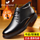 富貴鳥(niǎo)棉鞋男真皮羊皮毛一體男靴保暖爸爸鞋休閑高幫冬季男鞋防滑雪地靴 FG0265黑色系帶[羊毛內里] 42