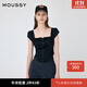 moussy 女裝新品法式純欲初戀風(fēng)方領(lǐng)修身襯衫女010HA730-7371 020黑色 M