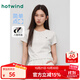 熱風(fēng)（Hotwind）女士t恤正肩短袖25年夏季新款刺繡小花修身顯瘦百搭打底衫短T恤女 60淺灰 M