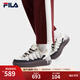 FILA 斐樂(lè )官方女鞋CARROT摩登板鞋2024秋季新款蘿卜鞋休閑增高厚底鞋 初雪白/黑-PB 37.5
