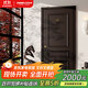 歐帝樂（OUDILE）法式簡歐復(fù)古防盜門入戶門檀木咖+美拉德系4級家用安全門大門子母門+智能鎖 科技云鎖 1970/2050*960/860