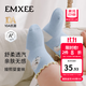 嫚熙（EMXEE）嬰兒襪子新生兒花邊女童男童寶寶無骨中筒襪 云釉藍(lán)+新序粉+可可奶 0-6月 （建議腳長10-12CM）
