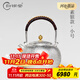 歸銀堂銀壺足銀999燒水壺純手工經(jīng)典錘紋茶道煮水泡茶壺功夫銀茶具送禮 小號素銀 950ml+證書(shū)+禮盒