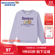 Skechers斯凱奇秋季新款卡皮巴拉聯(lián)名上衣兒童套頭衛(wèi)衣L425K120/L425K124 加絨/蒼紫/02N4 150