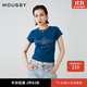 moussy【新復古回潮】美式復古辣妹蕾絲花邊短袖T恤028HSZ90-0631 113深藍色 均碼