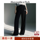 Abercrombie & Fitch【顯瘦微喇】女裝25秋冬新款百搭LOGO抓絨運動(dòng)衛褲長(cháng)褲147-5116 黑色 S (165/72A)