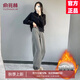 俞兆林（YUZHAOLIN）韓版衛褲女2025秋冬季加絨加厚保暖梨形遮肉顯瘦潮流百搭哈倫褲子 灰色褲子【加絨加厚】 2XL 建議130-145斤