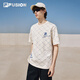 FILA FUSION斐樂(lè )潮牌情侶款針織短袖衫滿(mǎn)印老花夏季時(shí)尚寬松純棉T恤 41麥乳色-BG M 170/92A