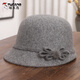 啄木鳥(niǎo)（TUCANO）羊毛禮帽女秋冬韓版優(yōu)雅蝴蝶結羊毛呢漁夫帽顯臉小氣質(zhì)保暖盆帽子 麻灰色 M (56-58cm)