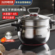 歐樂(lè )菲（OLOFE）不銹鋼大肚深湯鍋帶蒸格寶仕康多功能大肚微壓湯蒸鍋26cm