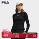 FILA 斐樂(lè )官方女子針織長(cháng)袖衫2025冬新款時(shí)尚休閑簡(jiǎn)約基礎圓領(lǐng)長(cháng)T 正黑色-BK L 170/88A/L