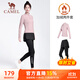 駱駝（CAMEL）瑜伽套裝女加絨運動(dòng)服兩件套 Y23CA4L0016A 花茶粉/黑 L