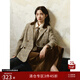 自巧（ZIQIAO）小個(gè)子美拉德棕色復古毛呢西裝外套女2023冬季新款格紋短外套 黃油棕格 S (3碼)