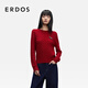 ERDOS【生肖系列】25秋冬圓領(lǐng)裝飾絞花學(xué)院風(fēng)通勤新年紅女套衫羊絨衫 中世紀紅 L 170/88A