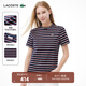 LACOSTE法國鱷魚(yú)女裝25春夏新款條紋棉質(zhì)T恤|TF0352 FZI/紅白/深藍條紋 M 38