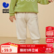 迷你巴拉【保暖抑菌】男女童長(cháng)褲加絨褲子冬新款 淺卡其50311 【蓄熱一體絨】 90