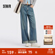 森馬（Semir）森柔牛仔|商場(chǎng)同款牛仔褲女翻邊長(cháng)褲2025秋季新款寬松闊腿褲 牛仔黃泥染80325 L