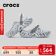 卡駱馳（CROCS）波波大理石紋洞洞鞋舒適輕便男沙灘鞋包頭拖鞋女鞋|208454 月光灰/彩色-1NL 41 /42(260mm)