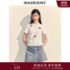 MAXRIENY甜美休閑感短袖圓領(lǐng)T恤25夏季修身顯瘦刺繡上衣女T恤 漂白 M
