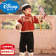 迪士尼男童拜年服新款唐裝冬季加厚新年男寶周歲禮服國風(fēng)兒童裝過(guò)年衣服 品牌龍吟套裝（不掉色親膚加絨） 加厚 100