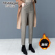 唐謎（TANGMI）哈倫休閑褲女秋冬季2025新款高腰褲子女百搭顯瘦九分小個(gè)子煙管褲 棕色[秋冬款] 加絨 L 28【105-115斤】