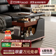 法莎蒂政府補貼客廳邊幾可移動(dòng)沙發(fā)邊桌意式極簡(jiǎn)邊柜小推車(chē)茶幾置物架 BJ3023【黑+胡桃色】.可移動(dòng)小推車(chē)邊幾