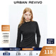 UR2025秋季新款女裝摩登中性潮流半開(kāi)襟修身T恤UWJ450143 深灰 M