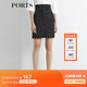 PORTS寶姿  新品商場(chǎng)同款女裝條紋高腰半身裙通勤顯瘦SN8S007HFD014 黑色 S (4)