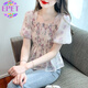 EPET夏季方領(lǐng)短袖雪紡襯衫女裝夏裝2025新款氣質(zhì)碎花上衣仙收腰小衫 紫色花 S 85-100斤