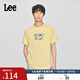 Lee25新品舒適版圓領(lǐng)Logo印花男女同款短袖T恤休閑潮LUT0098414LE 黃色（尺碼偏大，拍小一碼） XL