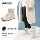 Walker Shop奧卡索雪地靴女戶(hù)外加絨加厚棉靴女東北防風(fēng)保暖雪地靴子女棉鞋 米白 39