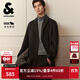 杰克·瓊斯（JACK&JONES）男裝25年秋冬季毛呢大衣男士中長(cháng)款寬松韓系簡(jiǎn)約羊毛呢子外套男 E40黑色 常規 XL （185）