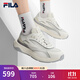 斐樂(lè )（FILA）官方男鞋PIONIERE摩登運動(dòng)鞋2025夏新款開(kāi)拓者復古跑鞋 雪白/淡灰黃-WB 43
