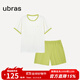 ubras純色舒適柔軟水果全棉家居服睡衣女短袖長(cháng)褲短褲套裝情侶款軟棉棉 【短袖短褲】女款-奶糖白色 M