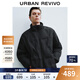 UR2025冬季新款男裝潮流褶皺立領(lǐng)拉鏈口袋羽絨服UUV150018 正黑 M