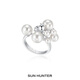 三橫 SUN HUNTER原創(chuàng  )爆炸珍珠開(kāi)口戒指小眾個(gè)性設計師款球球飾品女 爆炸珍珠戒指(白色) 開(kāi)口可調節