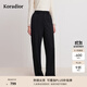 珂萊蒂爾【明星同款】秋季通勤簡(jiǎn)約高級感直筒褲休閑褲女 黑色 S