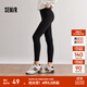 森馬（Semir）休閑褲女修身磨毛輕暖小腳褲2024秋冬新款顯腿長(cháng)九分鯊魚(yú)褲瑜伽褲 黑色90001 L