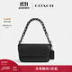 蔻馳（COACH）男士CHARTER 18號翻蓋斜挎包男包 黑色