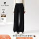 香影【羊毛+醋酸】黑色直筒褲女2025冬季新款松緊高腰寬松休閑褲 黑色 S 155/80A/85-95斤