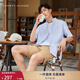 TOMMY HILFIGER【簡(jiǎn)約純色】春夏男裝純棉商務(wù)休閑中性簡(jiǎn)約短袖襯衫外套 天空藍450 M (推薦：135-150斤)