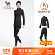 駱駝（CAMEL）瑜伽套裝女加絨運動(dòng)服兩件套 Y23CA4L0016A 幻影黑 M