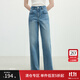 范思藍恩高腰復古直筒解構線(xiàn)顯瘦闊腿褲女2025夏新款牛仔褲2297 藍色 M