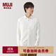 無(wú)印良品（MUJI）男式  法蘭絨 長(cháng)袖襯衫 男士襯衣外套 男裝上衣冬季空調衫 米白色 L (175/100A)