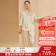 金三塔真絲睡衣女19姆米重磅100%桑蠶絲國風(fēng)印花外穿【敦煌聯(lián)名】禮物 沙金色 XL