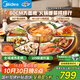 美的（Midea）小歡聚暖菜板加熱板熱菜板保溫板 2000W電陶爐火鍋家用旋轉餐桌轉盤(pán)政府補貼（圓形80CM）HBU80YH