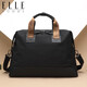 ELLE HOMME商務(wù)男士公文包 時(shí)尚帆布旅行手提包 15.6英寸電腦包02210黑色
