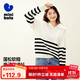 迷你巴拉【mini親子】女童毛衫軟糯條紋長(cháng)袖針織衫母女裝