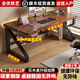 實(shí)木電腦桌臺式家用學(xué)生學(xué)習桌辦公長(cháng)條桌子簡(jiǎn)易書(shū)桌電競桌工作臺 胡桃色+黑架【A款K型腿】 80*60*75cm